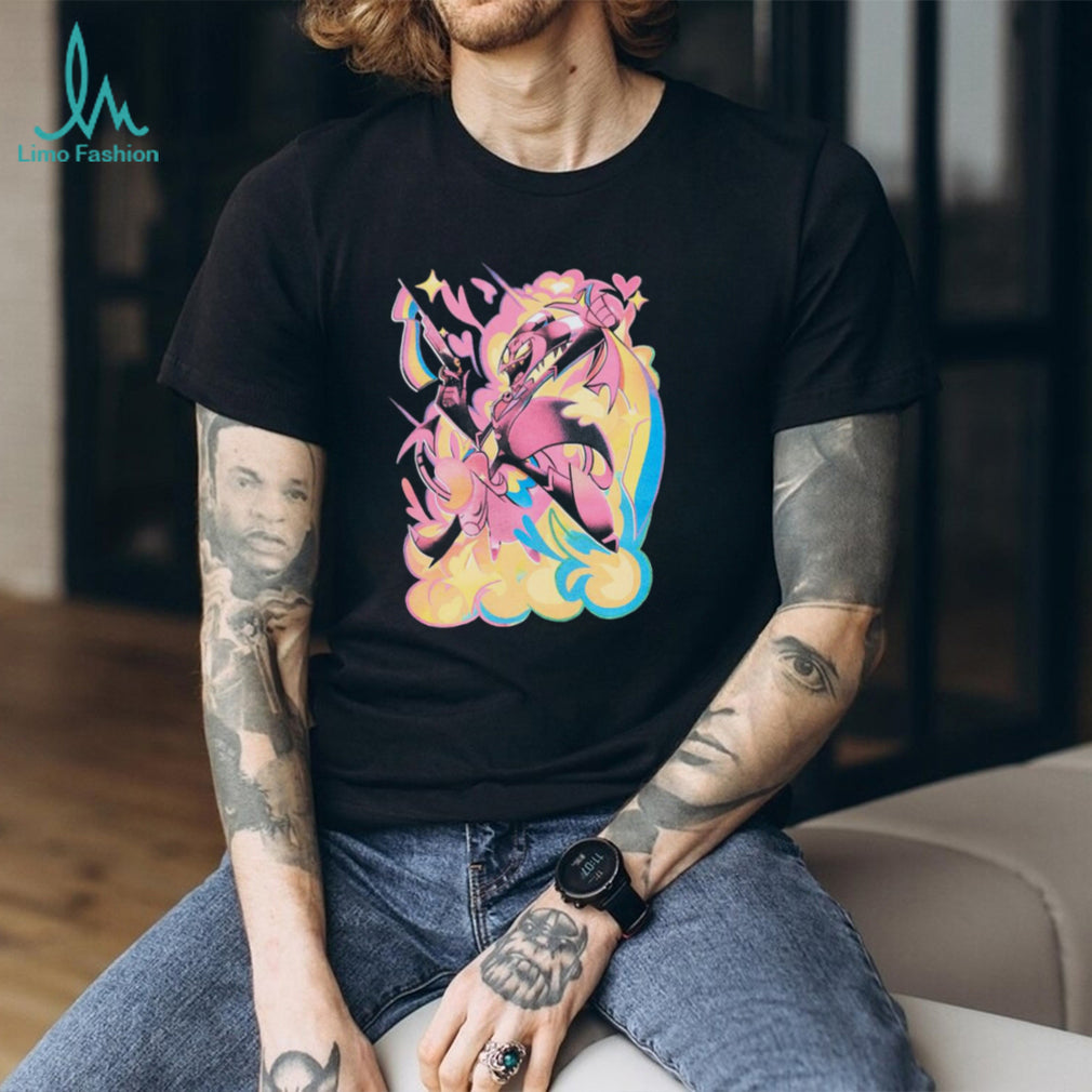 Helluva Boss Striker Fan Art Neon Aesthetic Graphic T Shirt