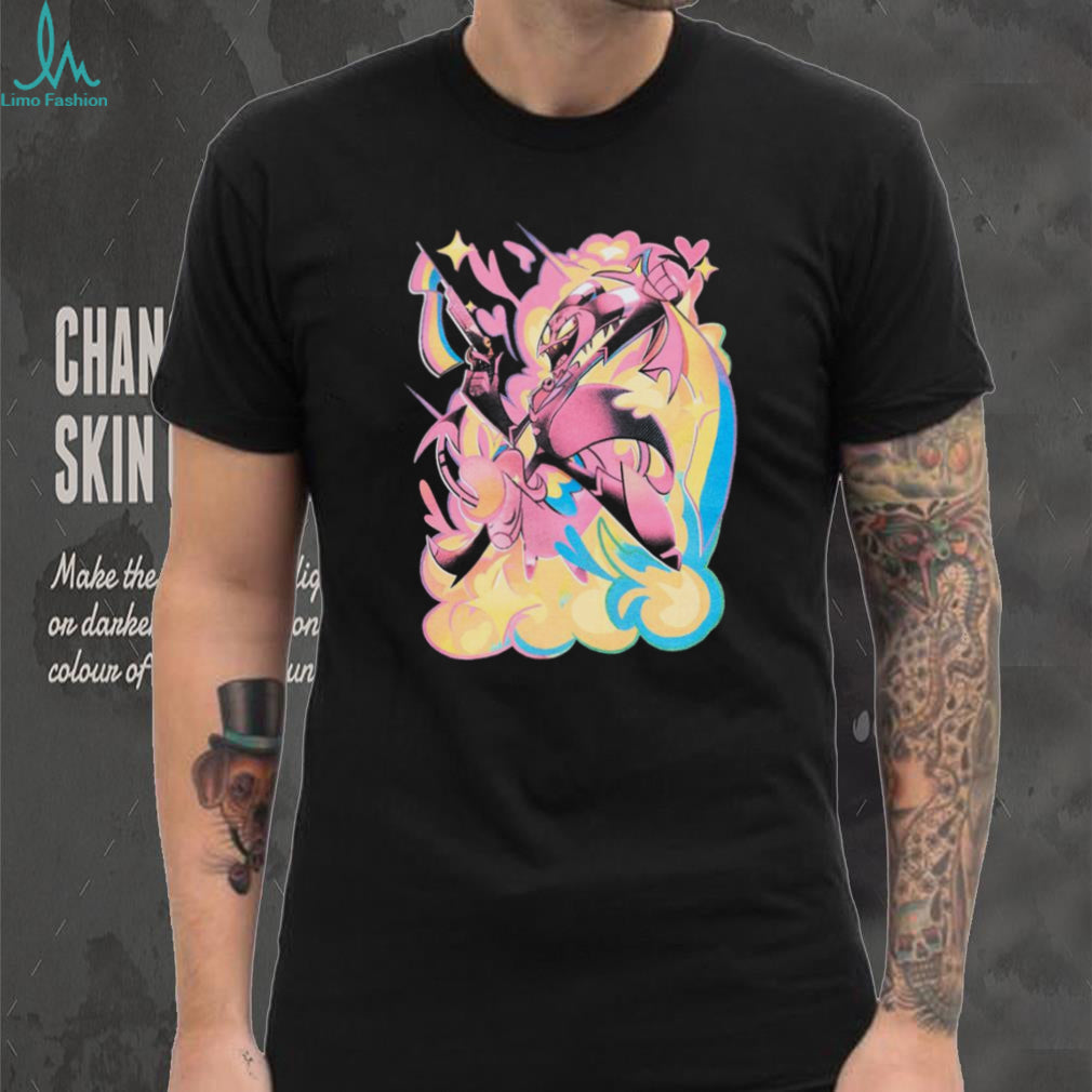 Helluva Boss Striker Fan Art Neon Aesthetic Graphic T Shirt