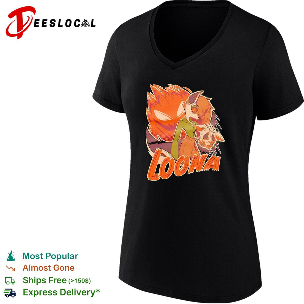 Helluva Boss hellhound holding mask Loona shirt