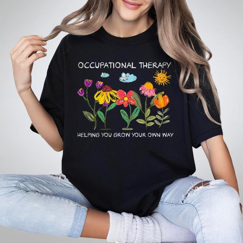 Helping You Grow Your Own Way T-Shirt, Cute Occupational Therapy Shirt, ACC SPED Inclusion Gift For Teacher, Aesthetic...
