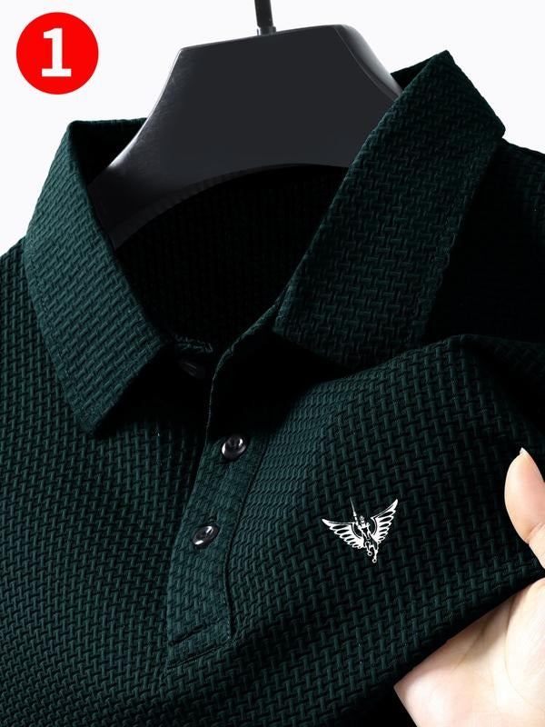 High-End Men's Graphic Polo Shirt with Light and Comfortable Fabric, Casual Fitted Summer Wear in Multiple Colors for...