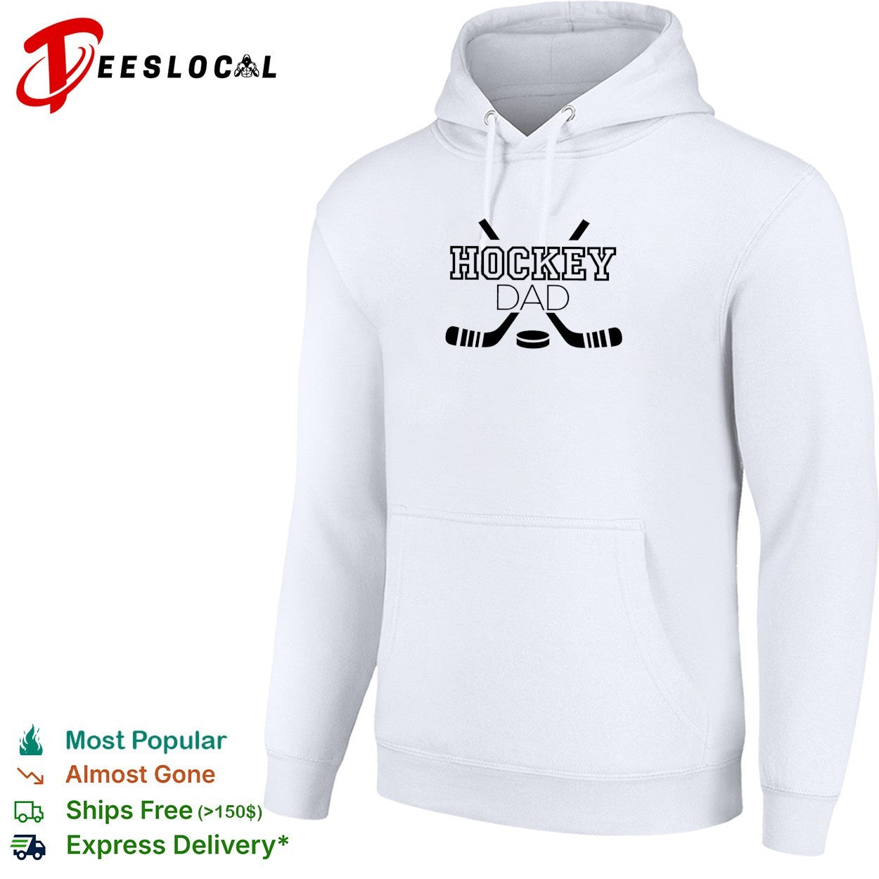 Hockey dad crossed sticks and puck shirt