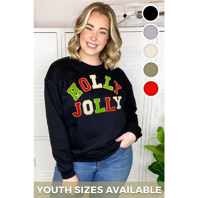 Holly Jolly Chenille Sweatshirt T-Shirts, Hoodie | PodTeesHub.com