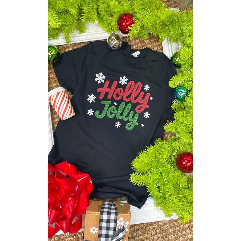Holly Jolly Christmas Yarn Graphic T-Shirt Hoodie, Sweatshirt | PodTeesHub.com