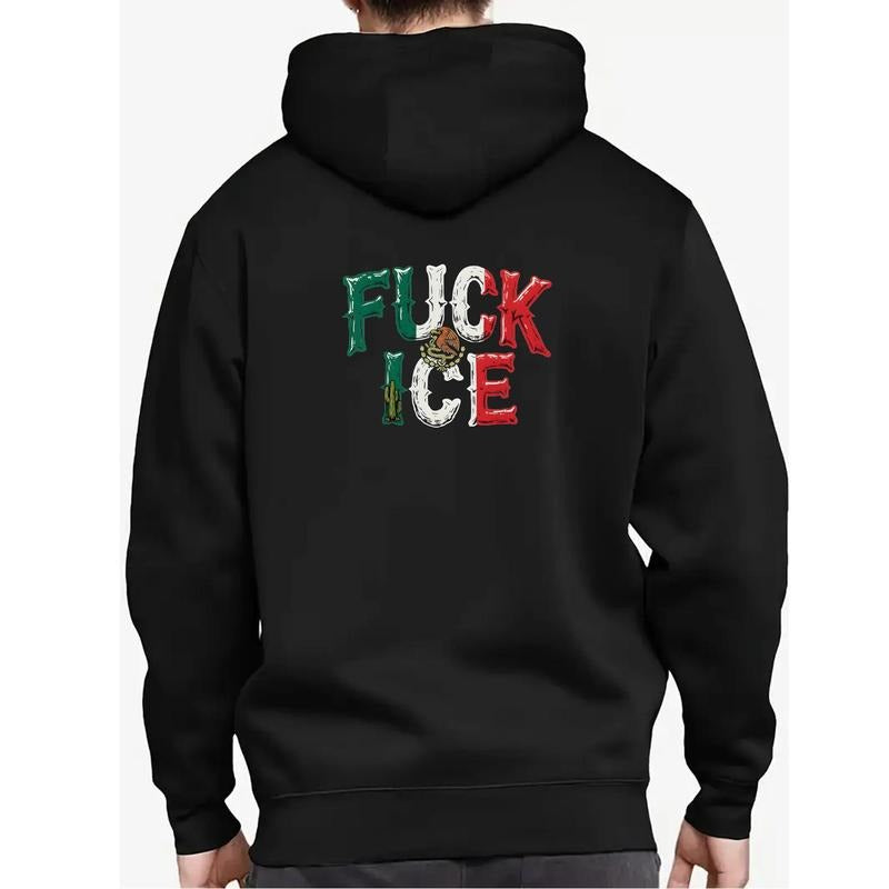 Hoodie Inspired by Mexico Flag Featuring Striking Anti ICE Design Perfect for Everyday Style T-Shirts, Sweatshirt