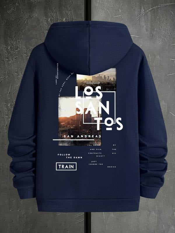 Hoodie Los Santos San Andreas Cityscape Graphic Print, Urban Streetwear for Men and Women, Casual, Pop Art Design...