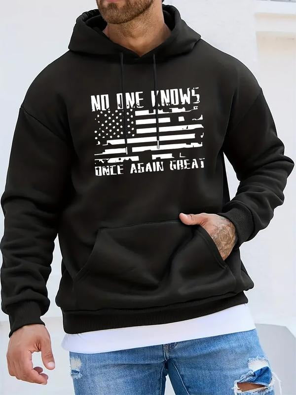 Hoodie No One Knows Once Again, Great American Flag Graphic Design, Fitted Style for Spring & Fall, Casual Wear T-Shirts,...