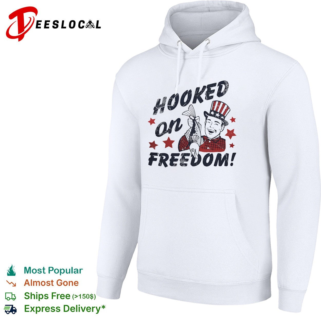 Hooked on Freedom Uncle Sam Patriotic Fishing Patriotic Independence Day shirt