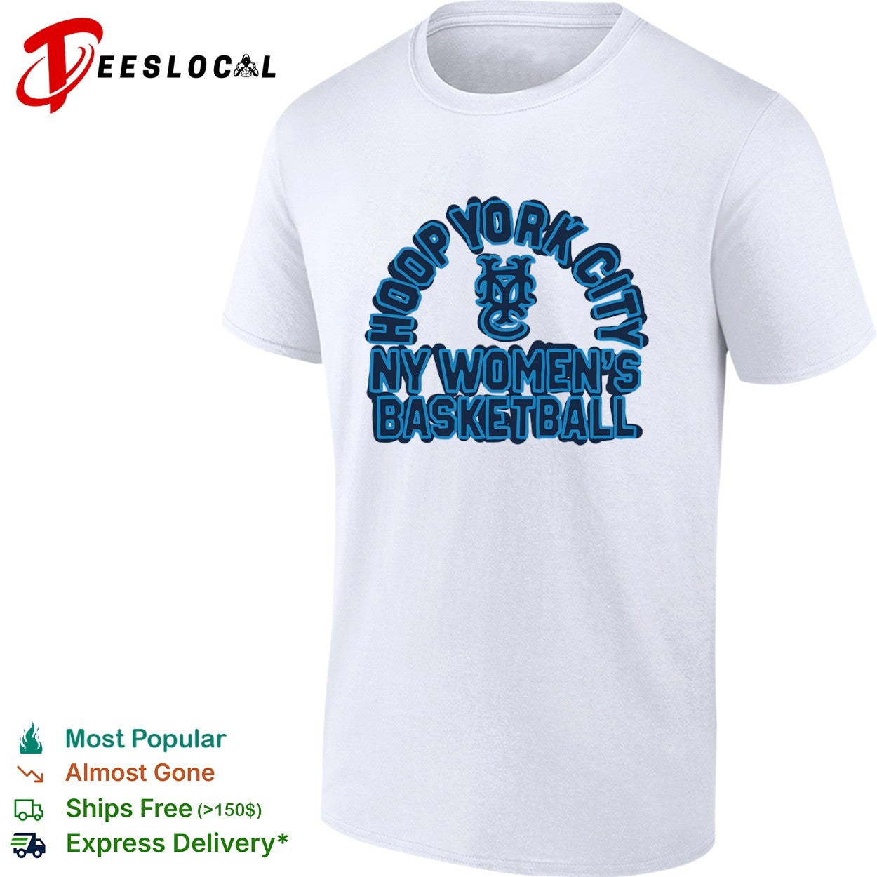 Hoop York City NY Womens Basketball New York Knickerbockers Basketball Shirt