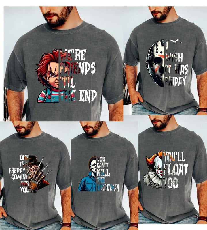 Horror Night Halloween Killers Matching Characters Shirt, Scary Movies Tee, Freddy Chucky Jason Pennywise Michael Myers,...