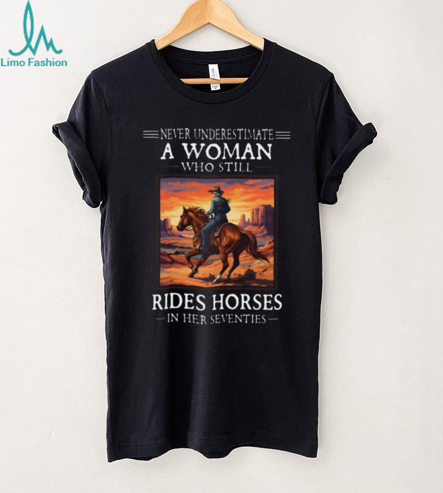 Horse Riding Woman Seventies Western Sunset Shirt