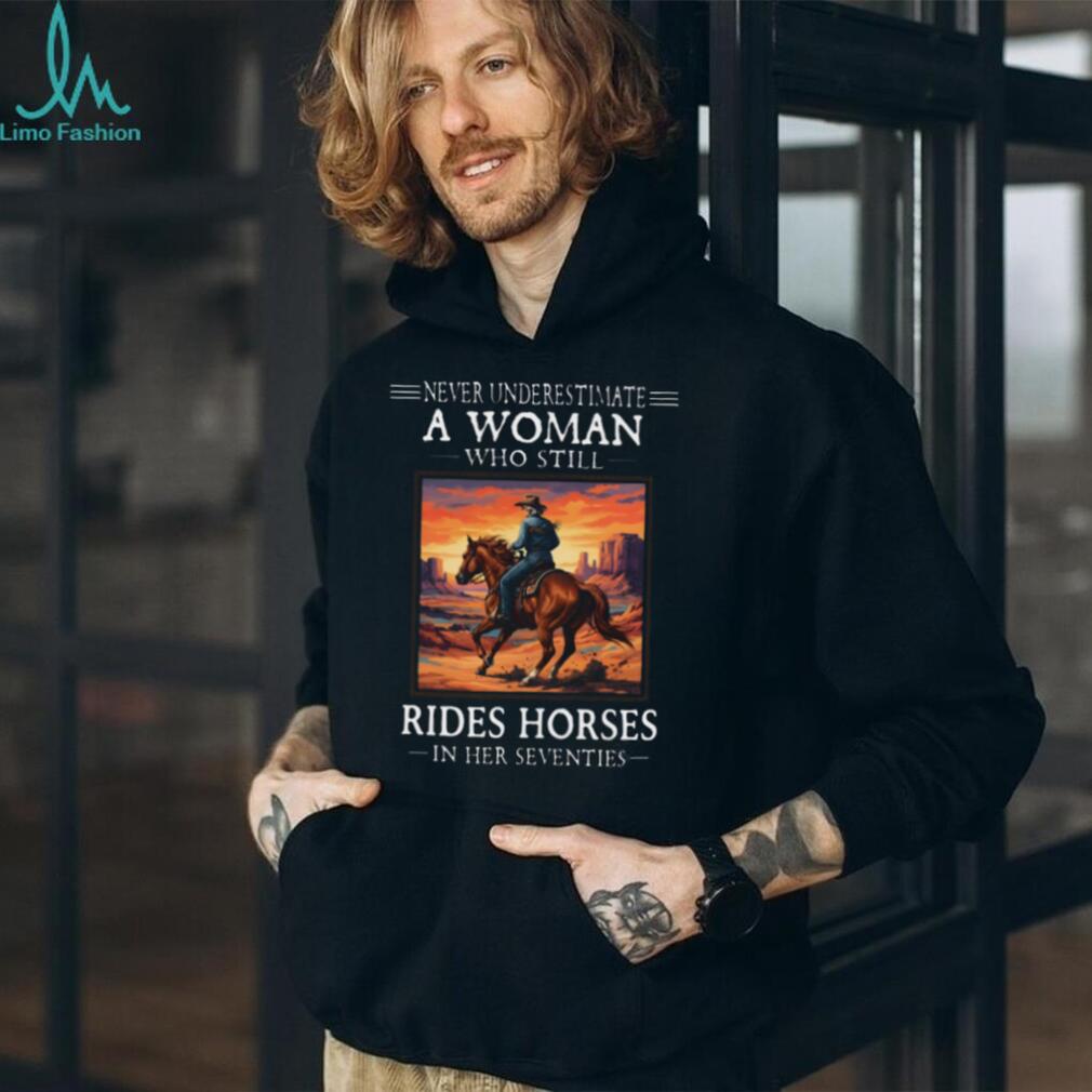 Horse Riding Woman Seventies Western Sunset Shirt
