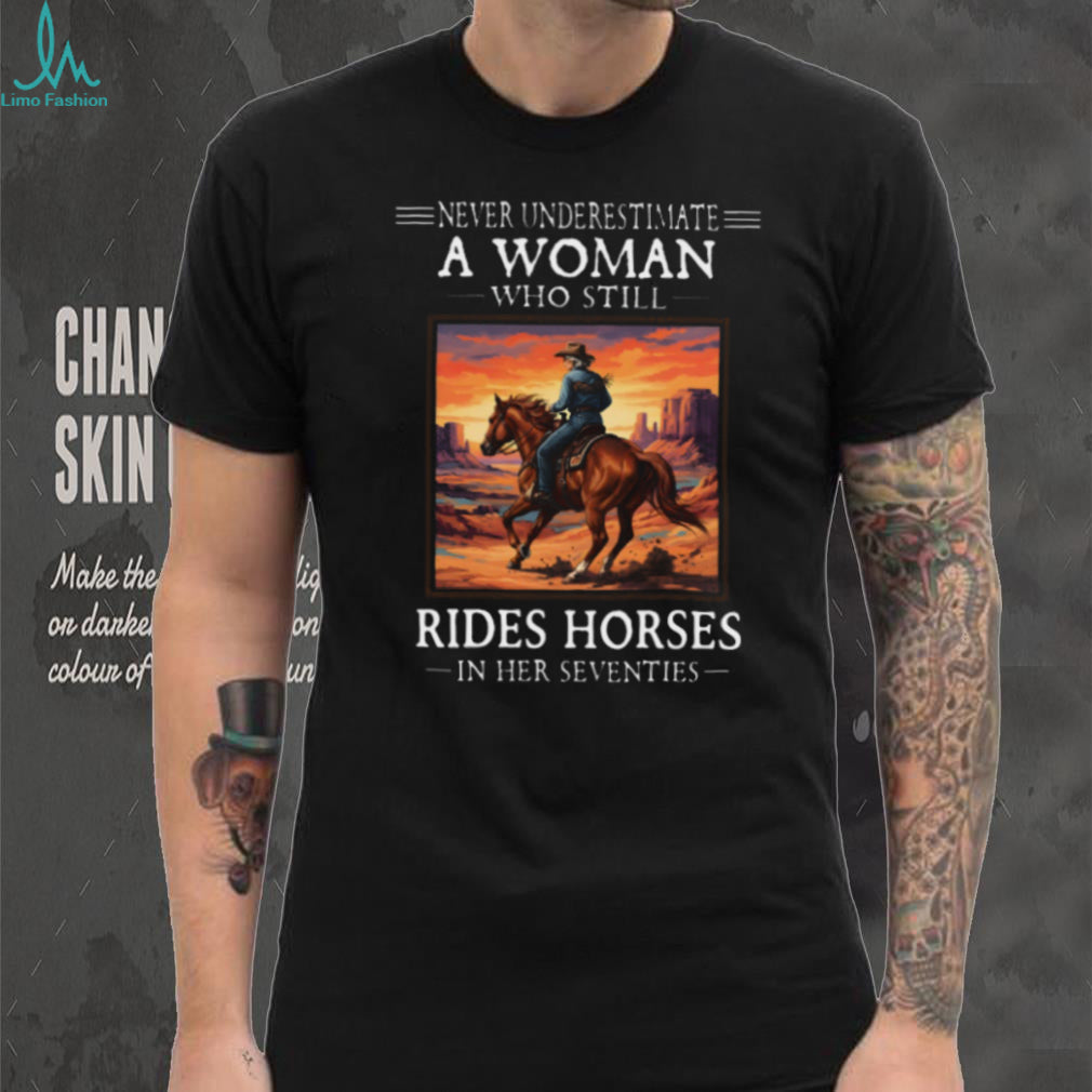 Horse Riding Woman Seventies Western Sunset Shirt