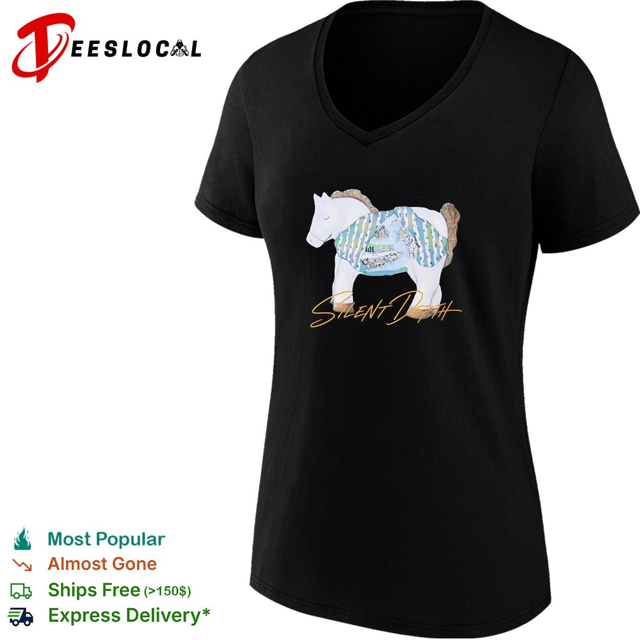 Horse with mountain landscape painted body Silent Depth shirt