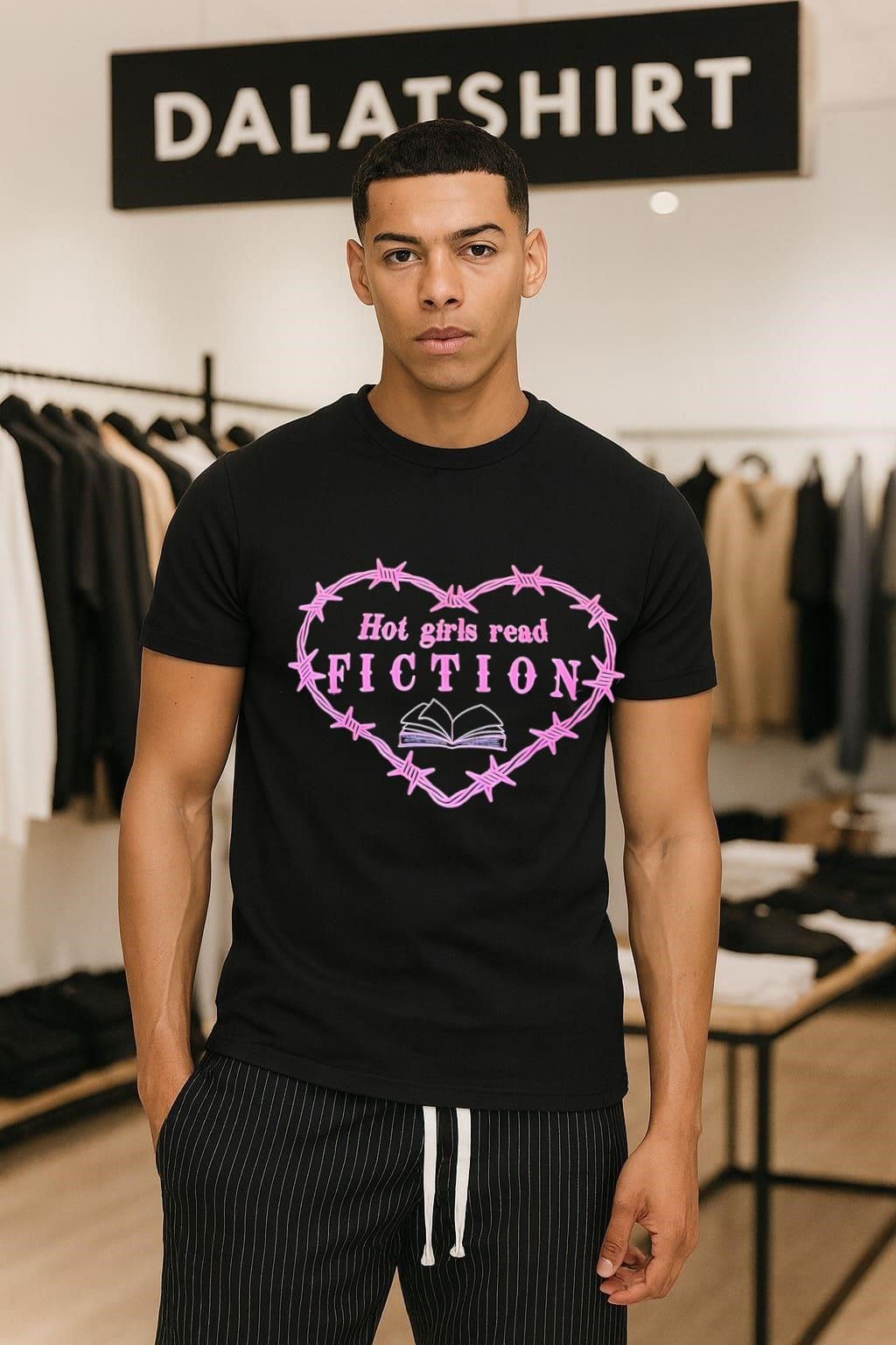 Girls Read Fiction Barbwire Heart Book shirt