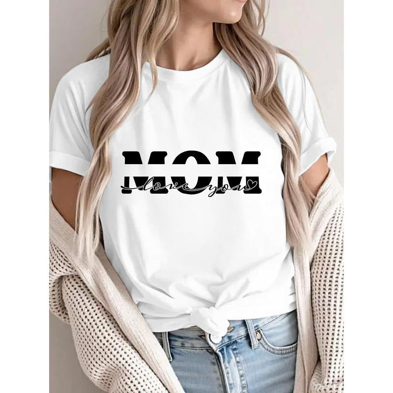 Hot Item: Classic T - shirt with Bold "MOM" and Loving Message Design Hoodie, Sweatshirt | PodTeesHub.com