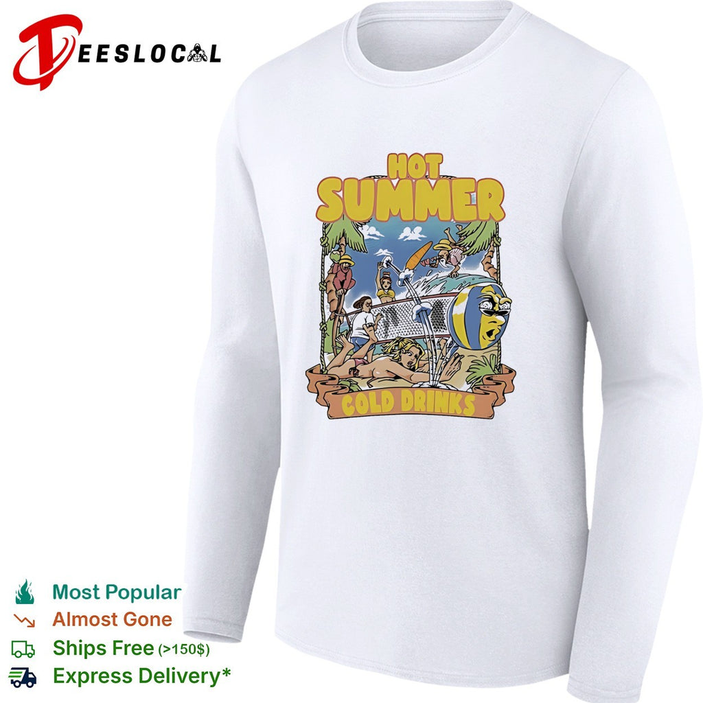 summer cold drinks beach volleyball vintage shirt