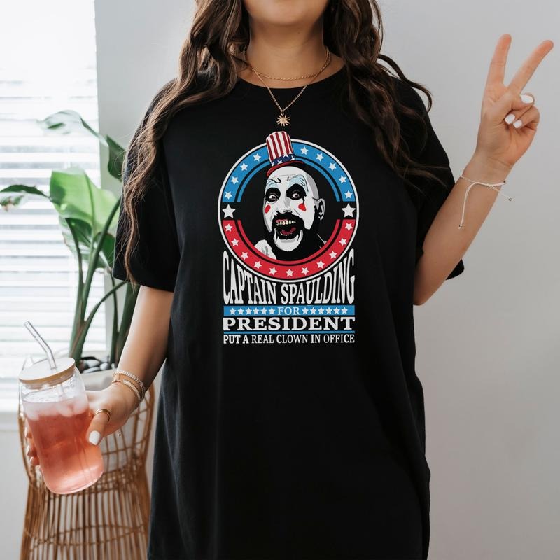 House Of 1000 Corpses Movie Shirt Captain Spaulding For President Shirt Scary Spooky Horror Shirt Halloween Party Shirt...