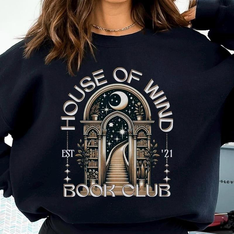House Of Wind Book Club Sweatshirt, ACOTAR Night Court Velaris Shirt, SJM Merch, Valkyrie Reading Room, Bookish Reader...