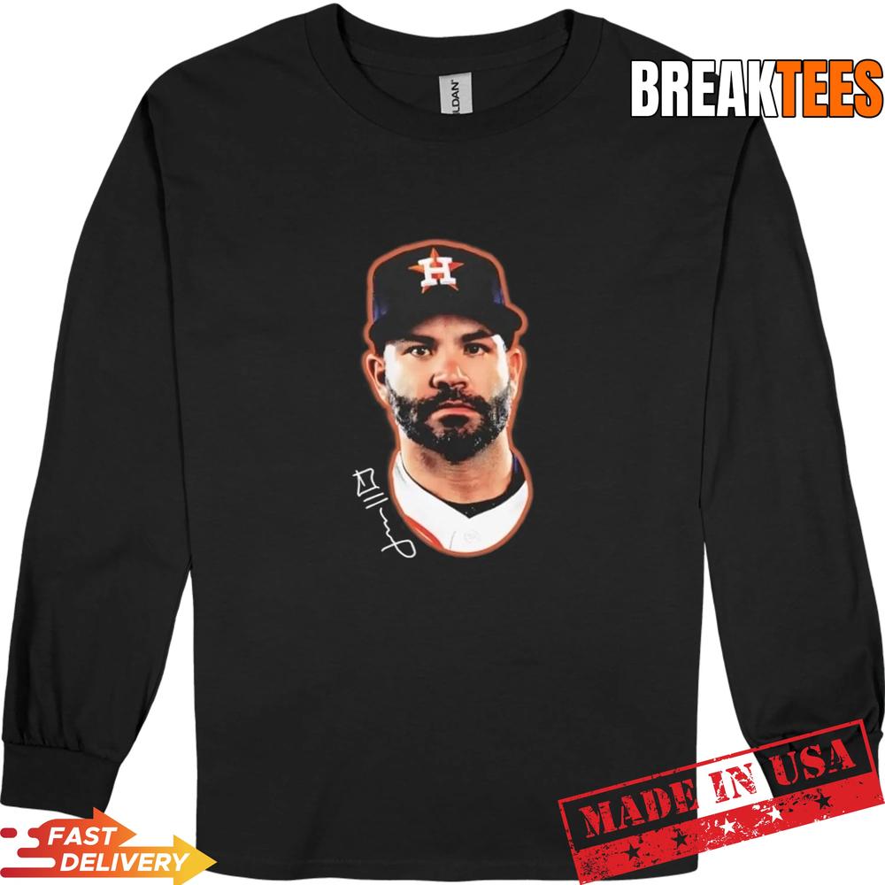 Houston Astros Jose Altuve 2026 MLB signature portrait T-Shirt