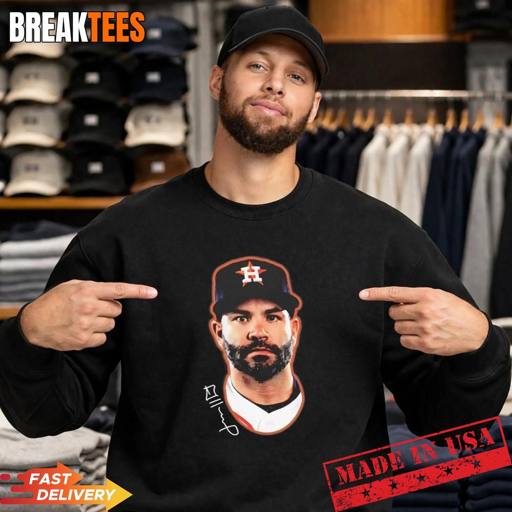 Houston Astros Jose Altuve 2026 MLB signature portrait T-Shirt