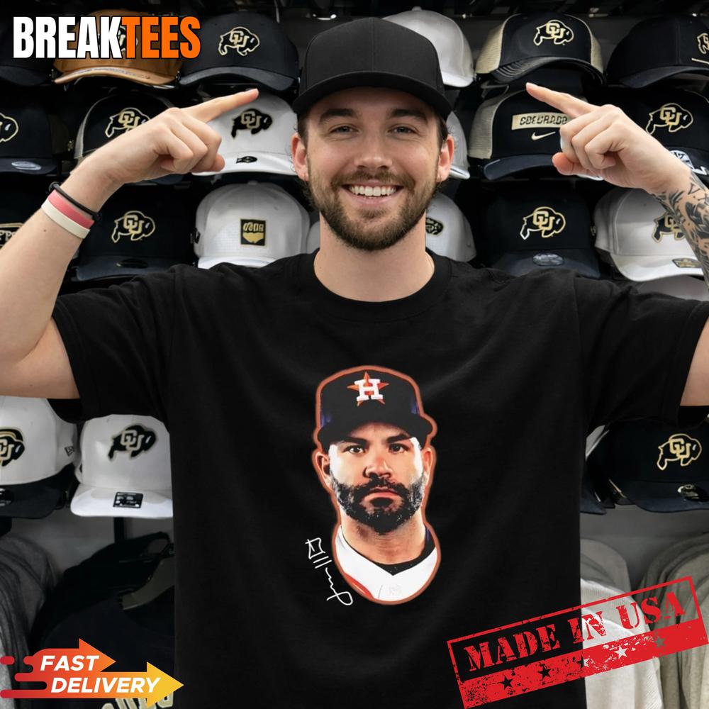 Houston Astros Jose Altuve 2026 MLB signature portrait T-Shirt