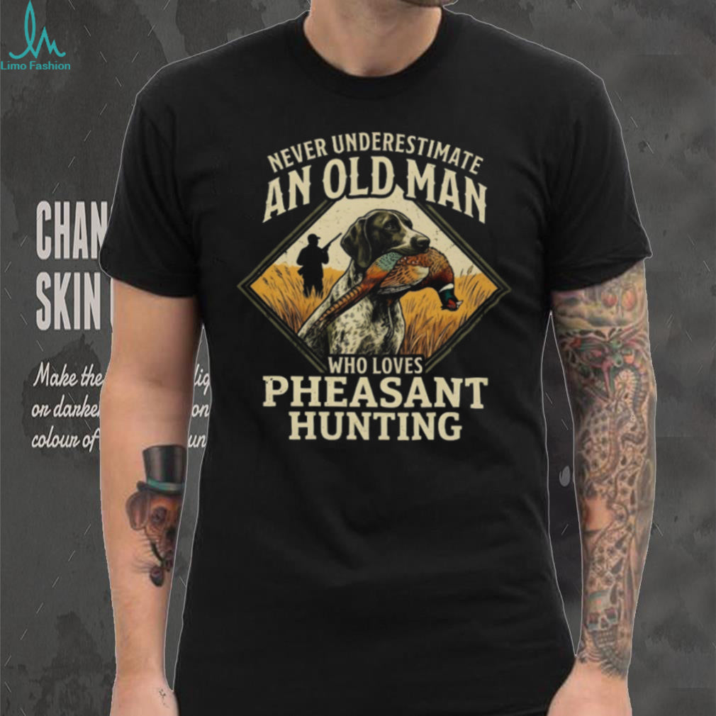 Hunting Dog Pheasant Hunter Old Man Outdoor Shirt
