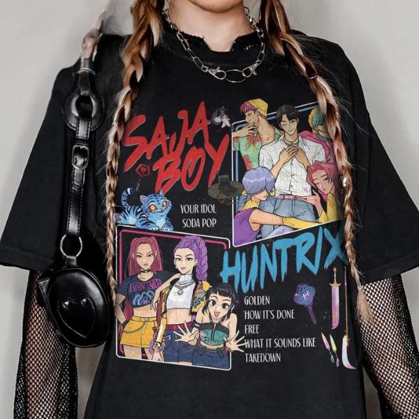 Huntrix Demon Hunters Shirt, Saja Boy, Mira Rumi Joey Demon Hunter Merch, Gift For Kpop Fan Hoodie, Sweatshirt