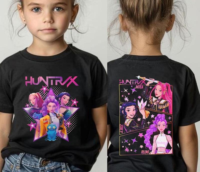 Huntrix Shirt, Demon Hunters Shirt, Huntrix Girls T-Shirt, Mira Rumi Joey Shirt, Kpop Movie Shirt, Demon Hunter Merch,...