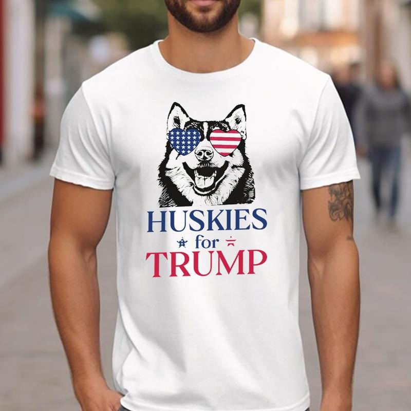 Husky For Trumpp T-Shirt, Trump 2024 Election Tee Hoodie, Sweatshirt | PodTeesHub.com
