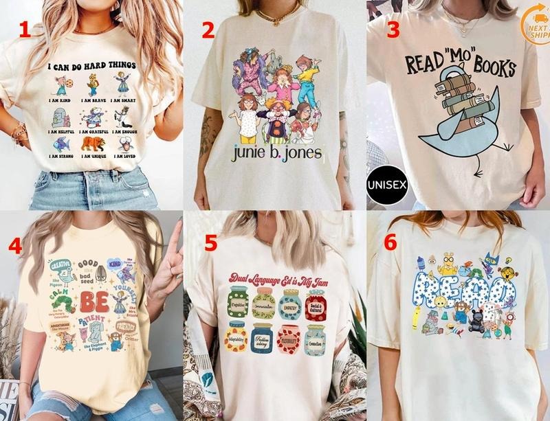 I Can Do Hard Things Shirt, Teacher Comfort Colors shirt, I Still Read Children's Books Shirt, Teacher Characters Shirt,...