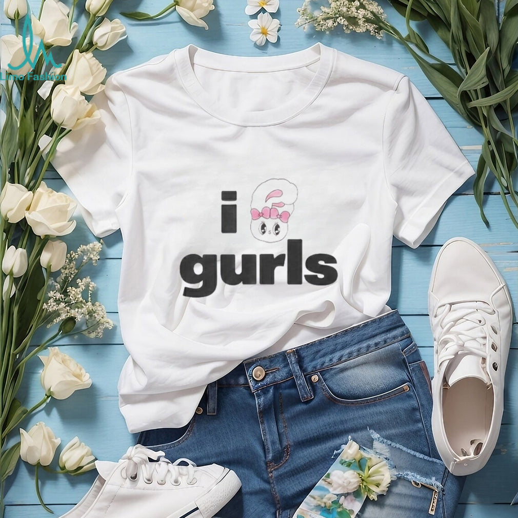 I Heart Gurls Pink Bunny Y2K Aesthetic Graphic T Shirt