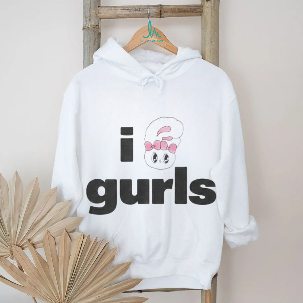 I Heart Gurls Pink Bunny Y2K Aesthetic Graphic T Shirt