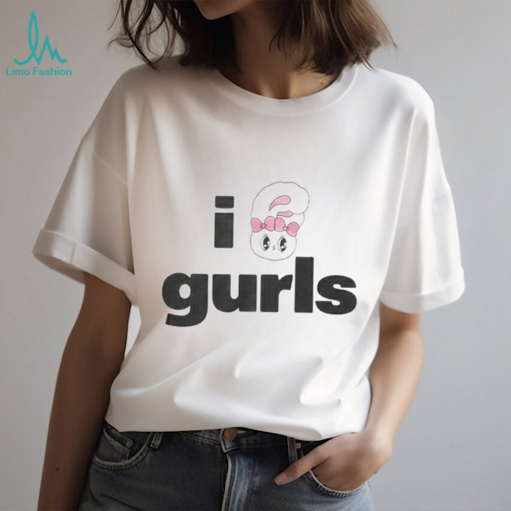 I Heart Gurls Pink Bunny Y2K Aesthetic Graphic T Shirt