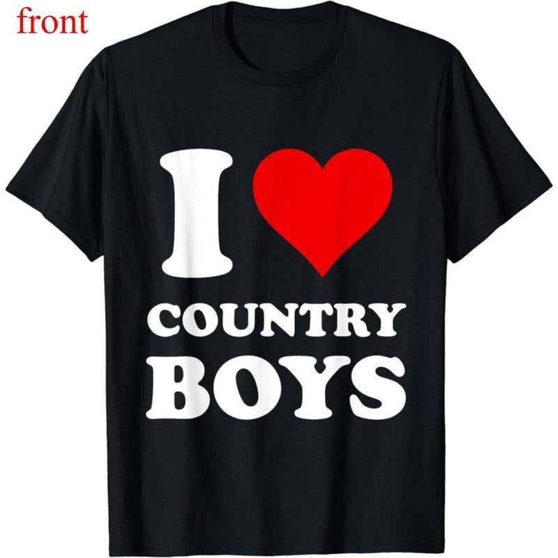 I Love Country Boys T-Shirt | Cotton, Crew Neck, Short Sleeve Hoodie, Sweatshirt | PodTeesHub.com