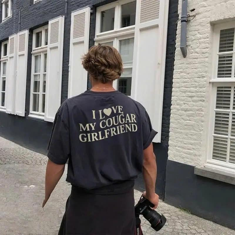 I Love My Cougar Girlfriend Shirt, Boyfriend Gift, I Love My Girlfriend Tee, I Heart My Cougar Shirt, Valentines Gift,...