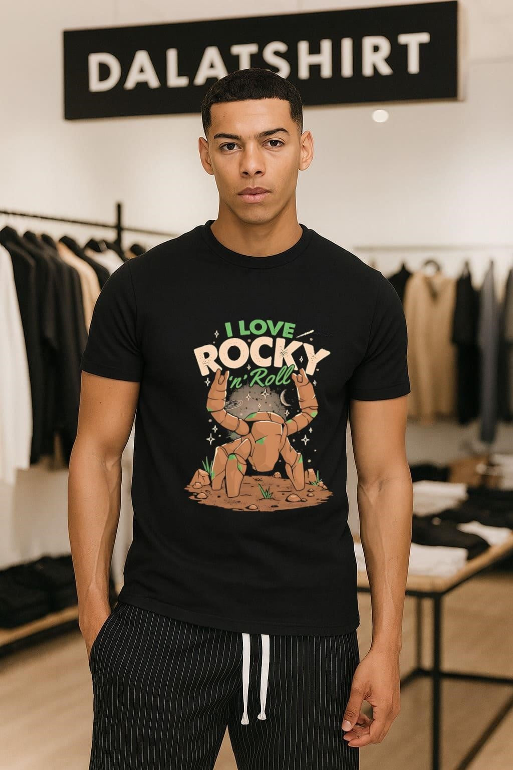 I Love Rocky ‘n’ Roll Crustle Rock Star Space shirt