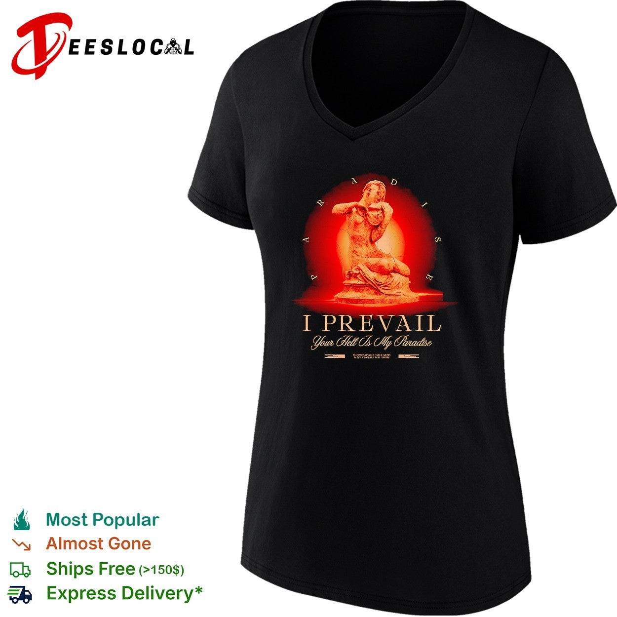 I Prevail Your Hell Is My Paradise cracked stone statue shirt