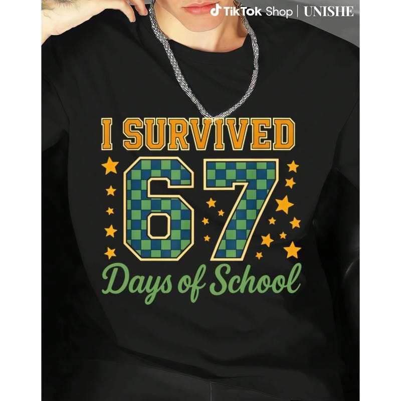 I Survived 67 Days School Meme Design T-Shirt for Teens Hoodie, Sweatshirt | PodTeesHub.com
