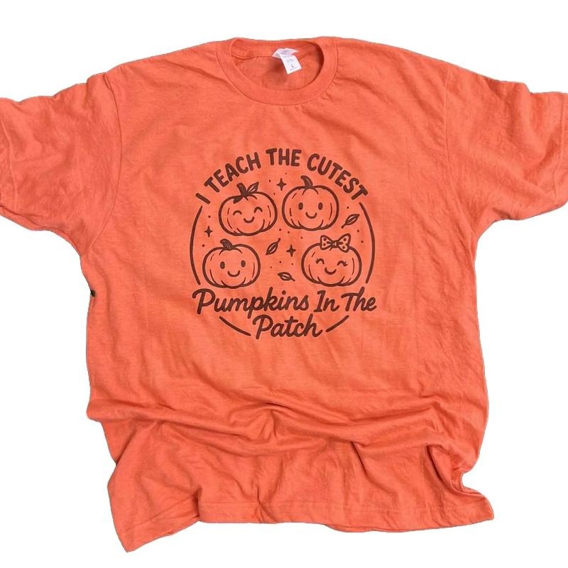 I Teach The Cutest Pumpkins in the Patch on Heather Orange Tees for Teachers Unisex Fit Fall Festival Tee Hoodie, Sweatshirt