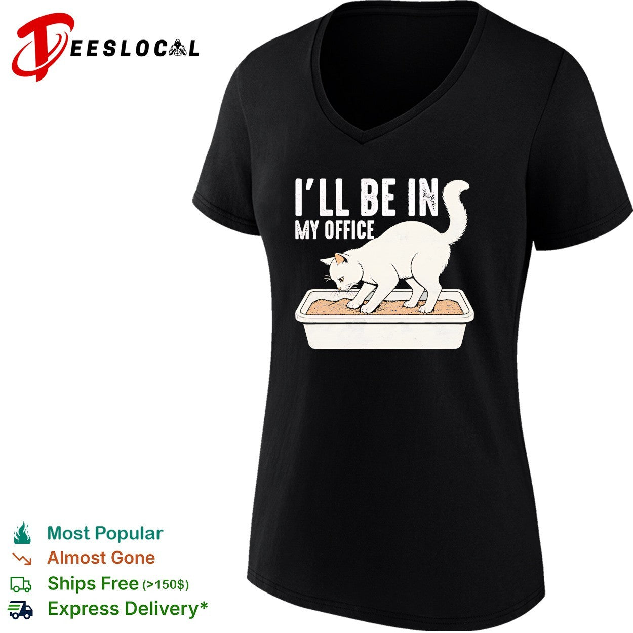 I Will Be In My Office Funny Cat Meme Litter Box shirt