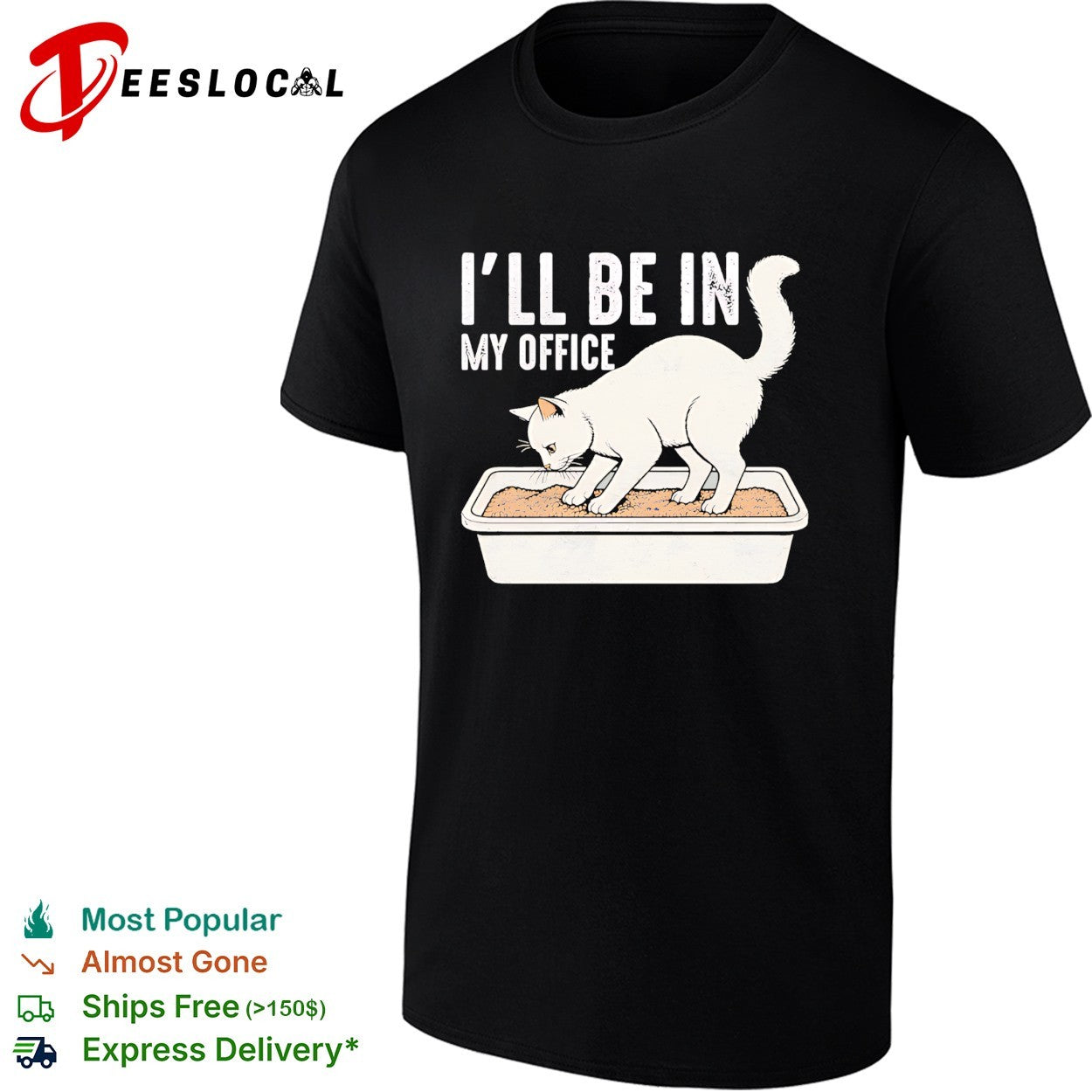 I Will Be In My Office Funny Cat Meme Litter Box shirt