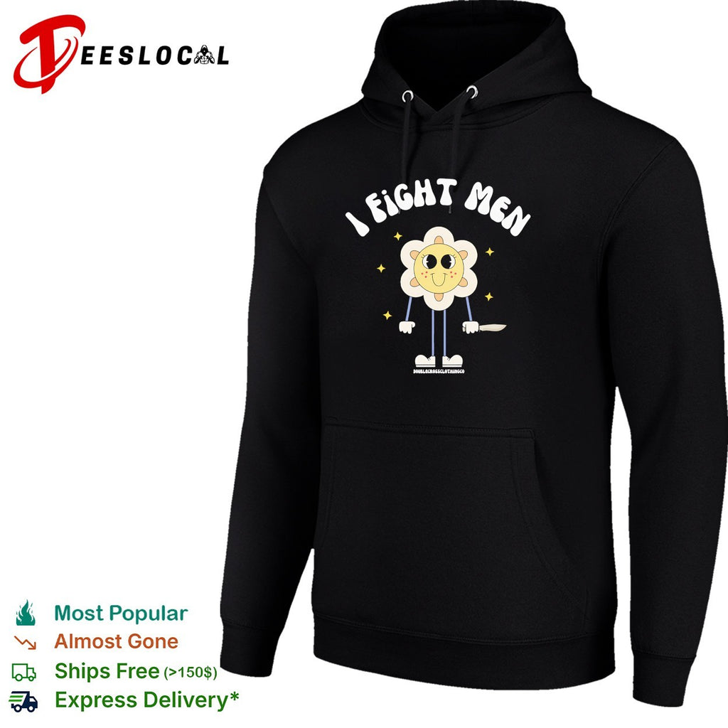 I fight men cute flower girl holding knife shirt