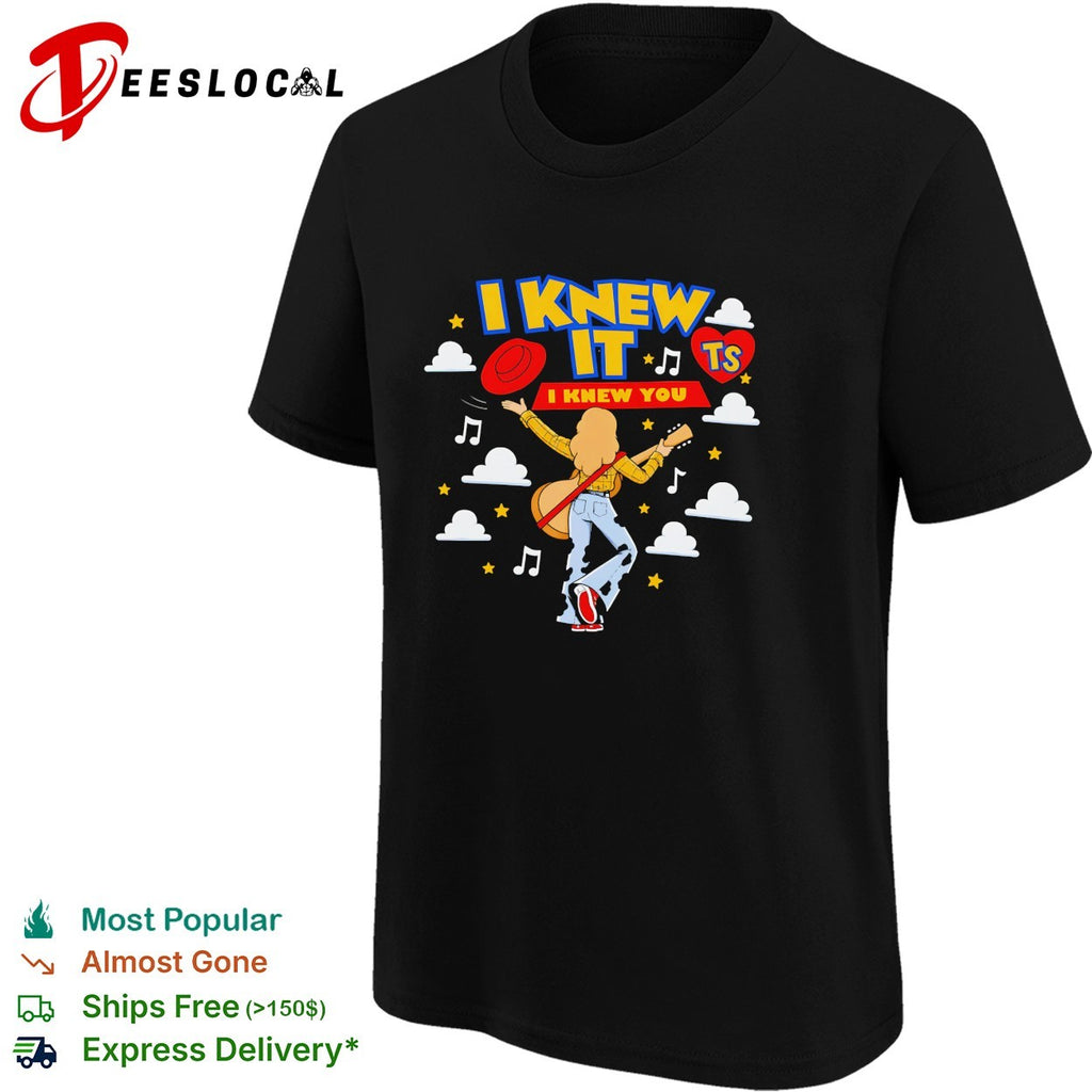 I knew it I knew you TS cowgirl with guitar illustration shirt
