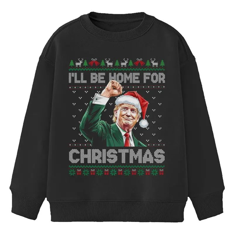 I'll Be Home For Christmas Trump 2024 Ugly Christmas T-shirt Sweatshirt Hoodie, Trump Won 2024 Sweatshirt, Trump...