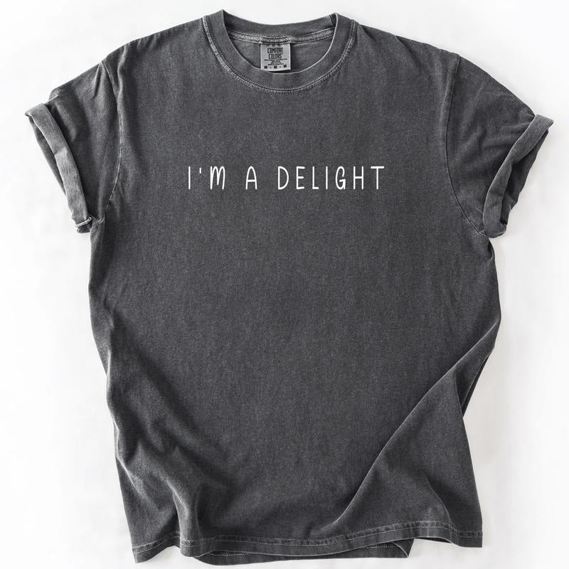 I'm A Delight, Sassy, Sarcastic, Minimalist, Funny, Comfort Colors T-Shirt, Women's Comfort Colors Tee Hoodie, Sweatshirt