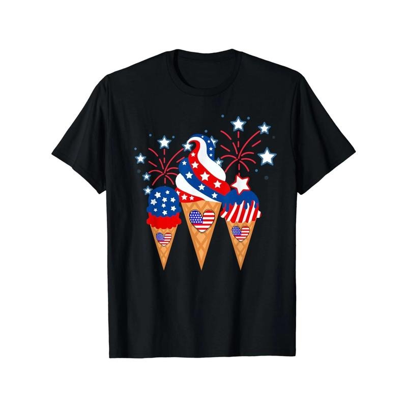 Ice Cream Cones 4th of July Holiday Patriotic Memorial Day T-Shirt Hoodie, Sweatshirt | PodTeesHub.com