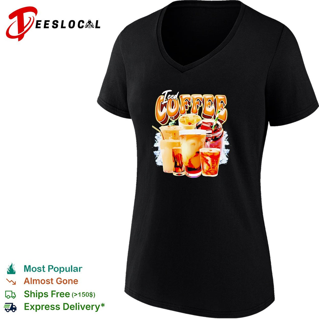 Iced coffee drinks retro vintage shirt