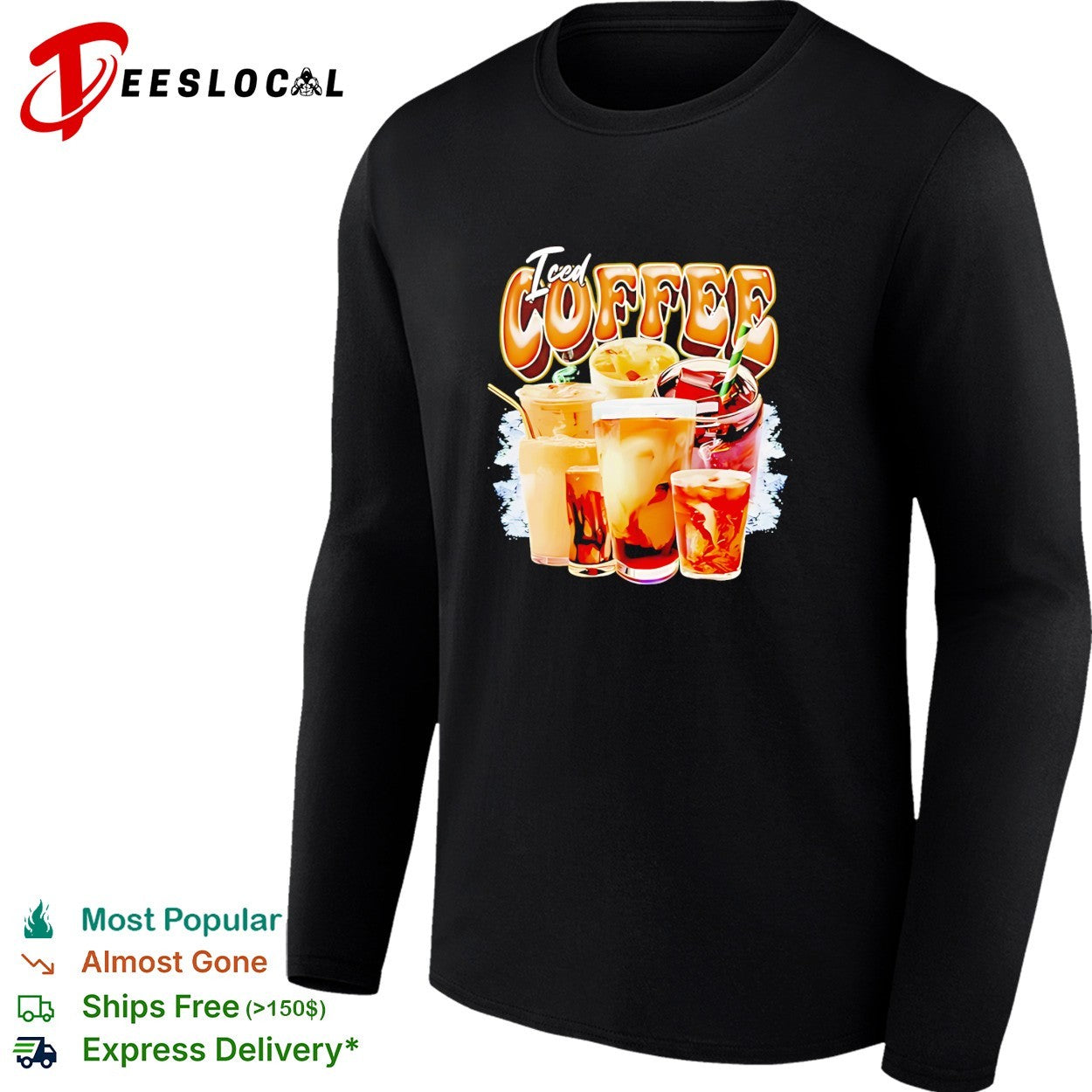 Iced coffee drinks retro vintage shirt