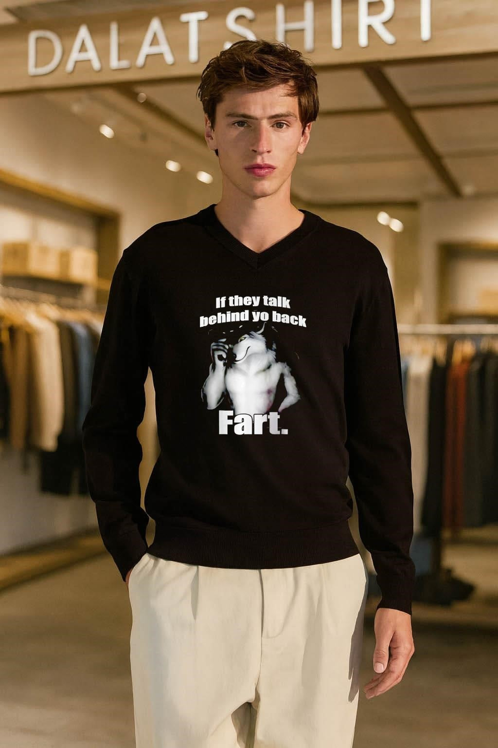 If They Talk Behind Yo Back Fart Wolf Cowboy shirt